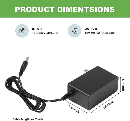 Adaptador de CA de 12 V y 2 A para cámara de seguridad CCTV