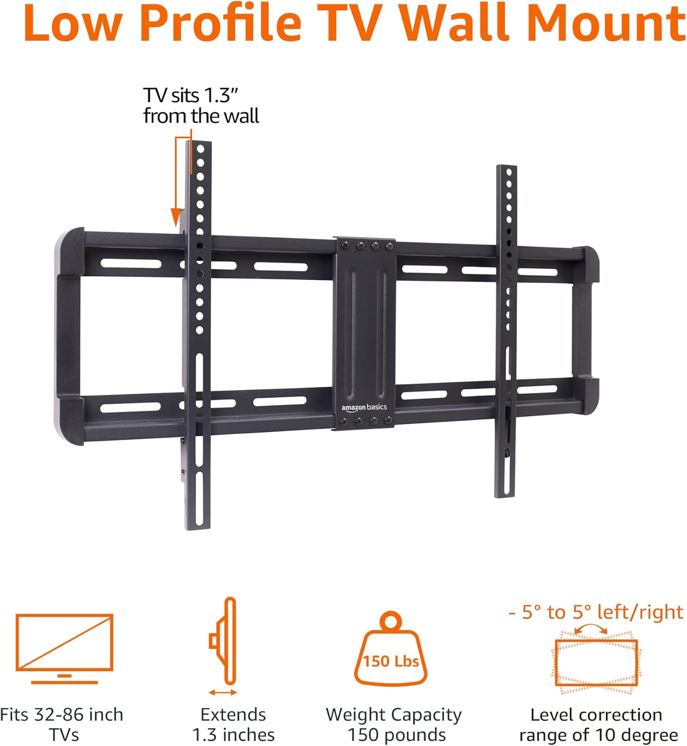 Soporte TV Pared Negro Fijo